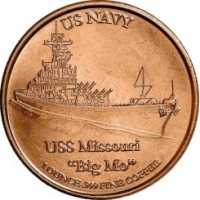 1 Unze Kupfermuenze US Army USS Missouri 