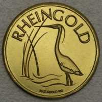 Flussgold-Medaille Reiher am Fluss Rheingold mit gravierbarer Rueckseite  7,00 g 