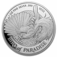 Papua New Guinea 2022 BIRD OF PARADISE Silber 