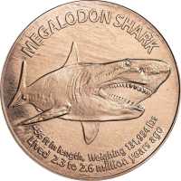Kupfer USA Megalodon Shark - Hai 1 AVDP-Unze 