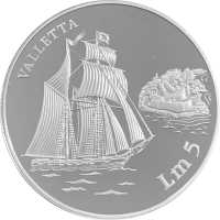 Malta 5 Liri Segelschiff Valletta - PP 