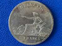 Schweiz Schützentaler 5 Franken 1863 La Chaux-de-Fonds 