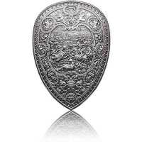 1 Kg Shield of Henry II France Antique Silver Antik Finish