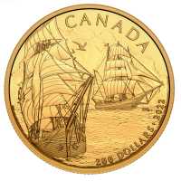Kanada Tall Ships Brigantine 200 CAD Gro Schiffe: 1 2 Oz, PP gold 